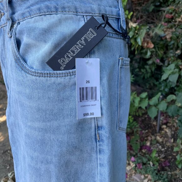 BLANKNYC Denim Maxi Skirt Mid Rise Light Wash Size 26 Small - Picture 4 of 9